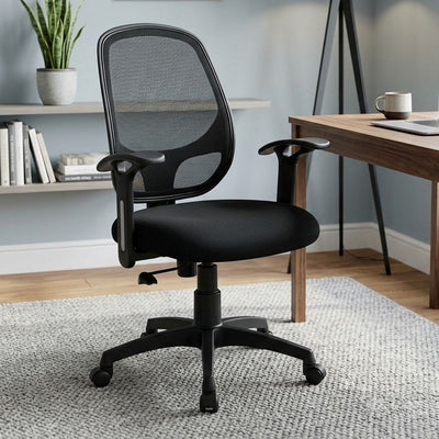 NITYAM Home & Office Mesh Chair with Fixed Handles - Comfortable Desk Chair(Pack of 1) Plastic Bar Chair