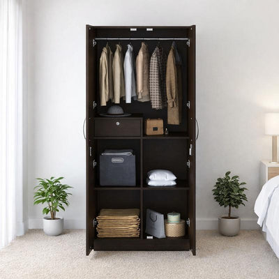 NITYAM Premium Quality Wooden Wardrobe With 2Door Engineered Wood 2 Door Wardrobe