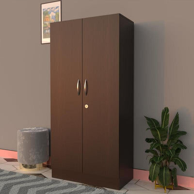 NITYAM Wooden Furniture Wardrobe Almirah With Storage Cloth For Bedroom Engineered Wood 2 Door Wardrobe