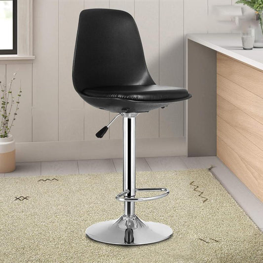 Nityam adjustable bar stool with chrome base