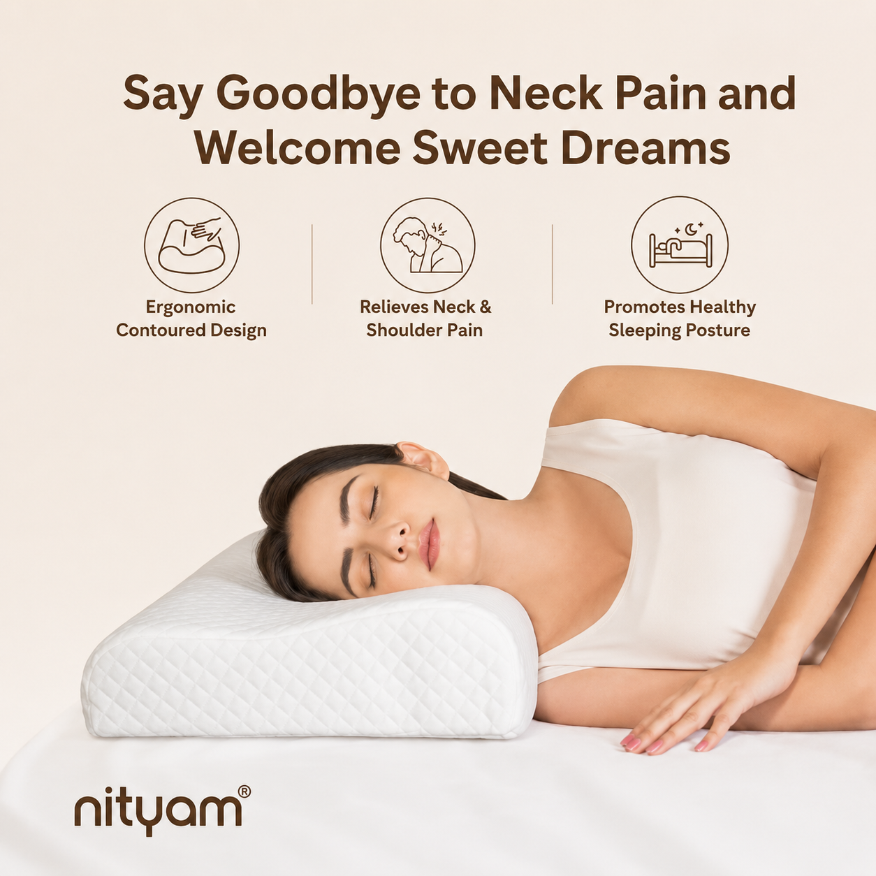 Nityam Contour Memory Pillow with Open-Cell Technology