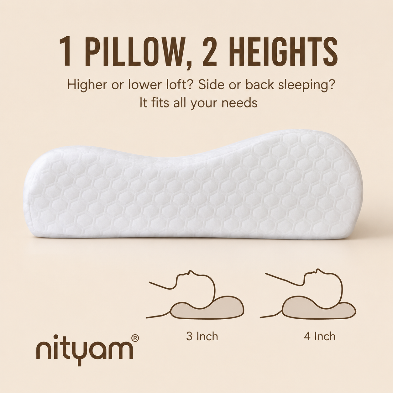 Nityam Contour Memory Pillow with Open-Cell Technology