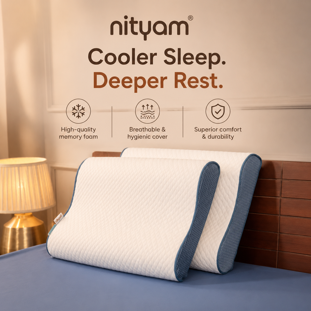 Nityam Contour Memory Pillow with Open-Cell Technology Nityam Interior