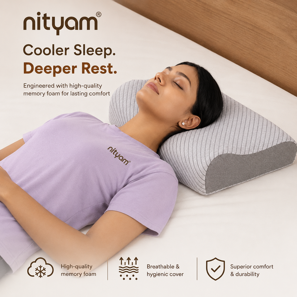 Nityam Contour Memory Pillow with Open-Cell Technology Nityam Interior
