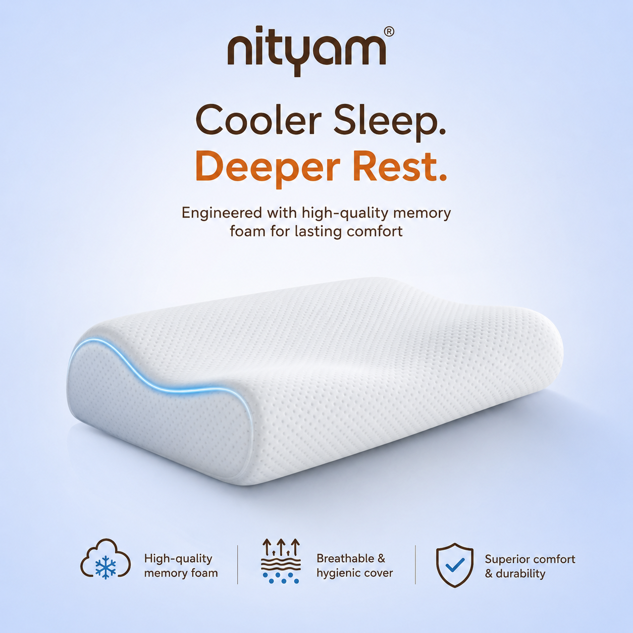 Nityam Contour Memory Pillow with Open-Cell Technology