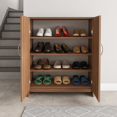 NITYAM Wooden Shoe Rack Cabinet With Door Engineered Wood Shoe Rack