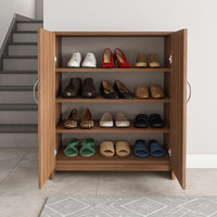 NITYAM Wooden Shoe Rack Cabinet With Door Engineered Wood Shoe Rack