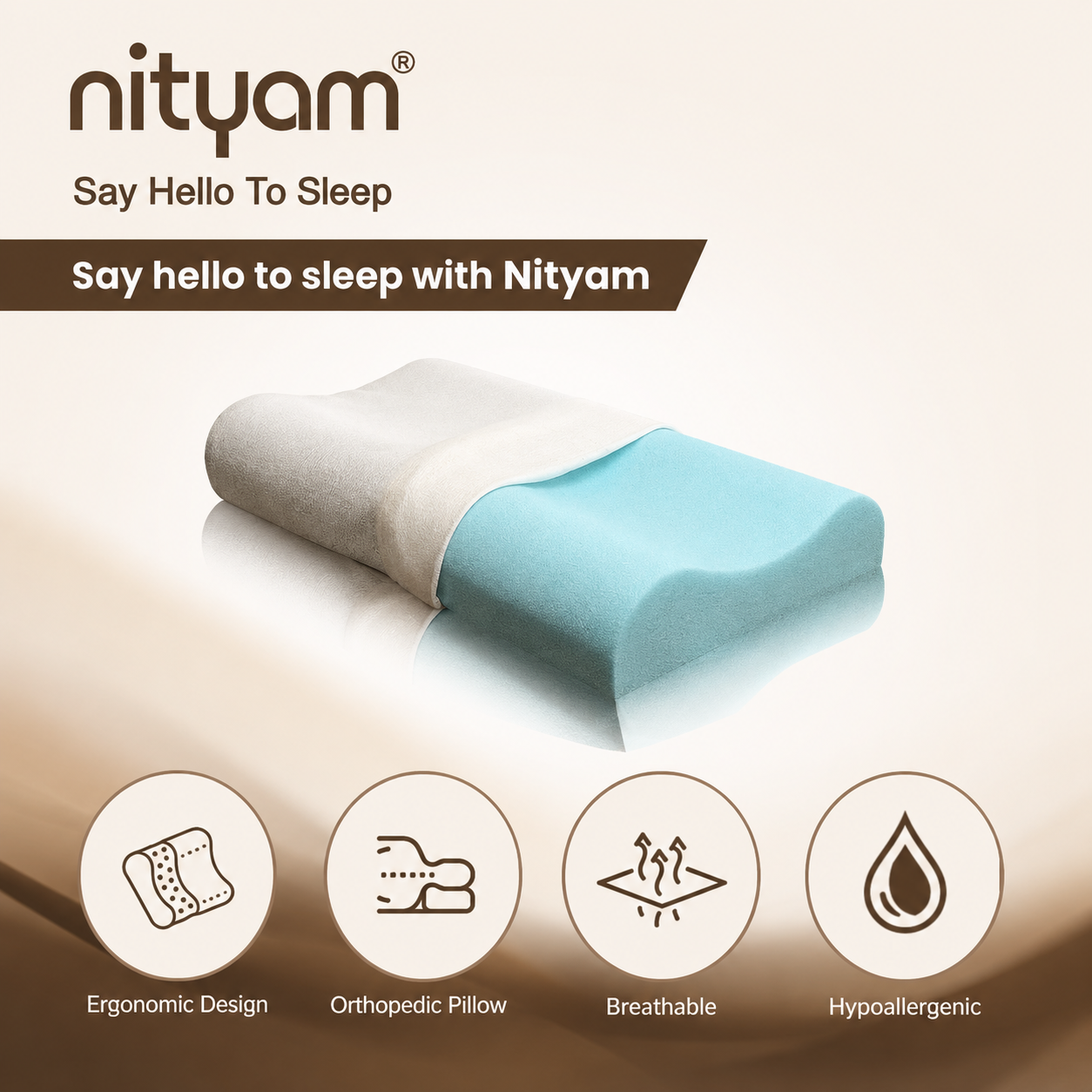 Nityam Contour Memory Pillow with Open-Cell Technology
