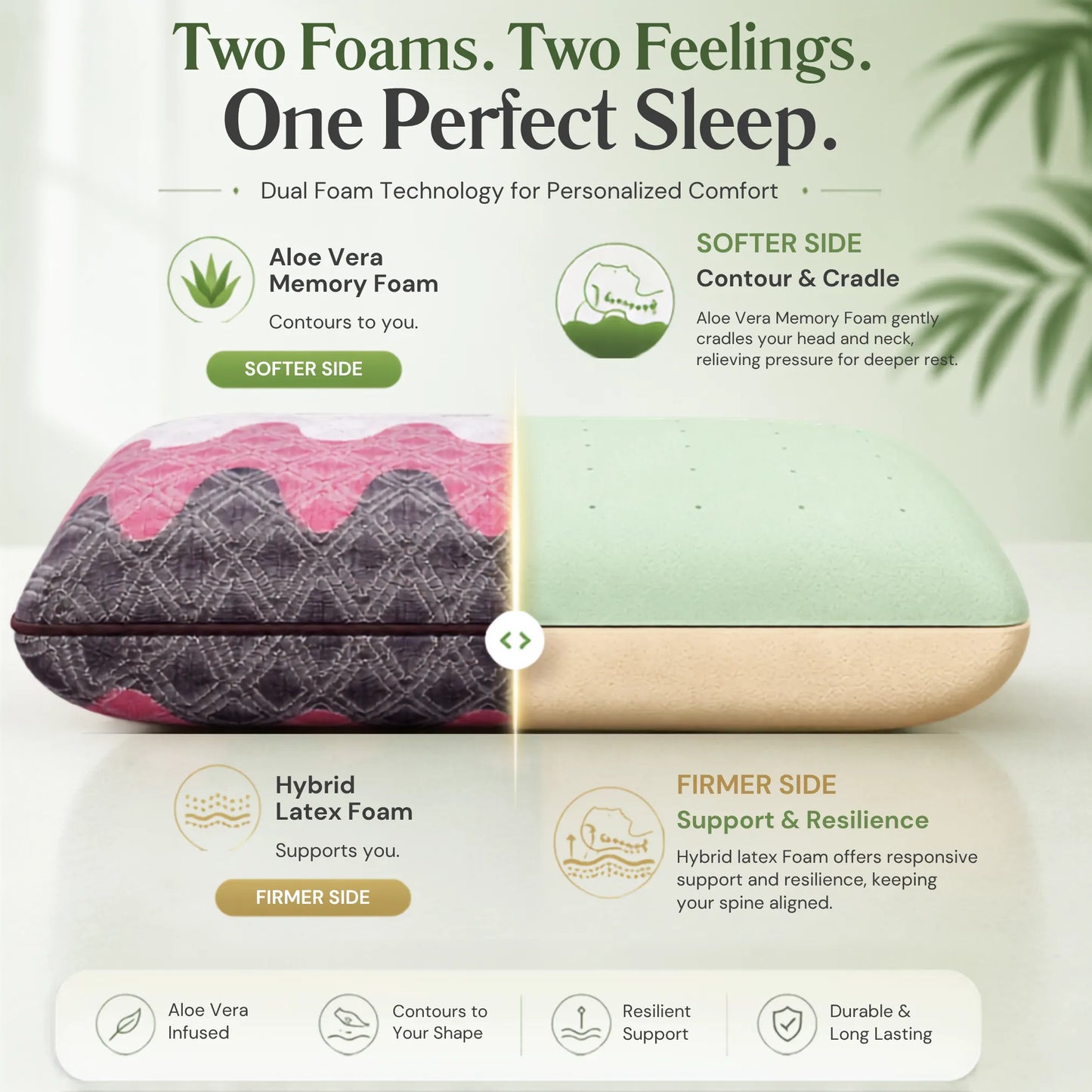 DualReversa™ Hybrid Pillow -Dual  Comfort  Pillow