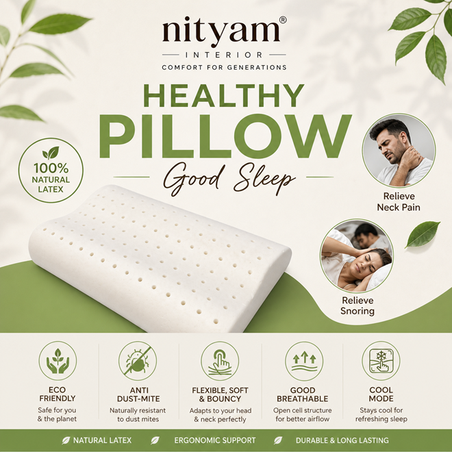 Nityam 100% Natural Latex Contour Pillow