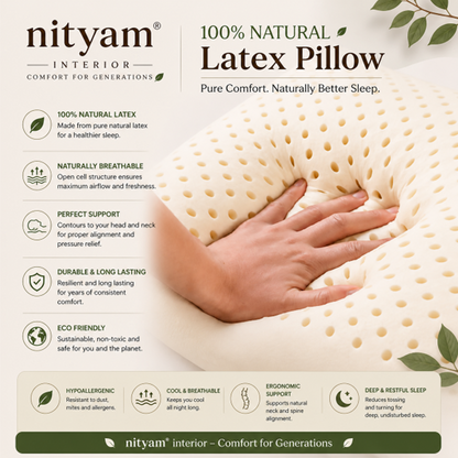 Nityam 100% Natural Latex Pillow