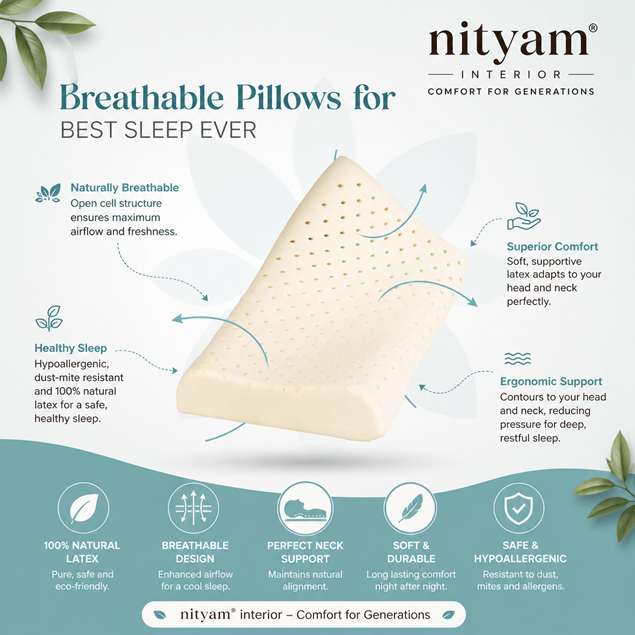 Nityam 100% Natural Latex Pillow
