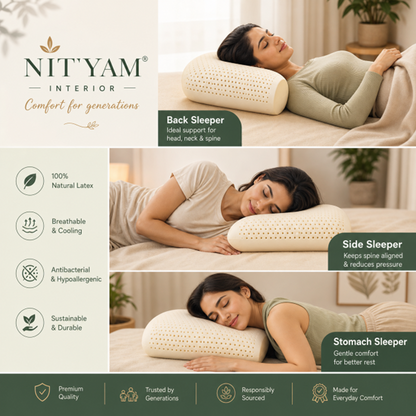 Nityam 100% Natural Latex Pillow
