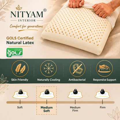 Nityam 100% Natural Latex Pillow