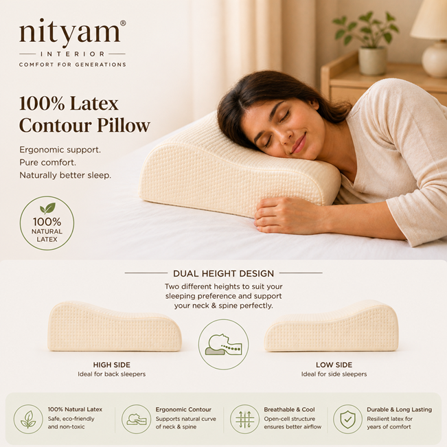 Nityam 100% Natural Latex Contour Pillow
