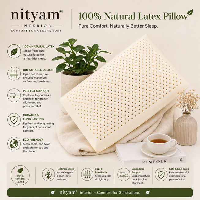 Nityam 100% Natural Latex Pillow