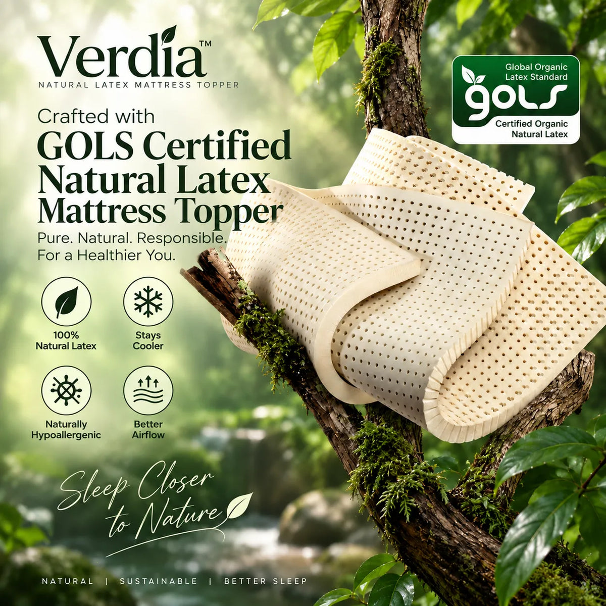 Verdia™ Natural Latex Mattress Topper