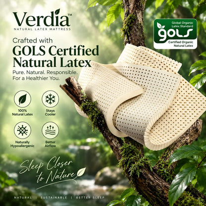 Verdia GOLS certified natural latex mattress by Nityam