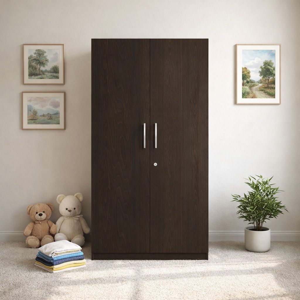 NITYAM woodenwardrobe, wardrobestorage Engineered Wood 2 Door Wardrobe NITYAM