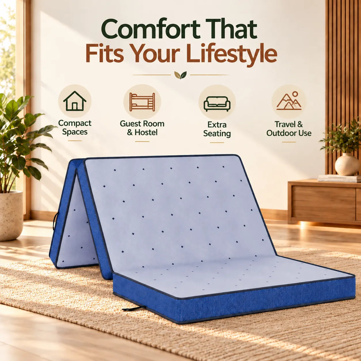 Premium Memory Foam Tri-Fold Mattress