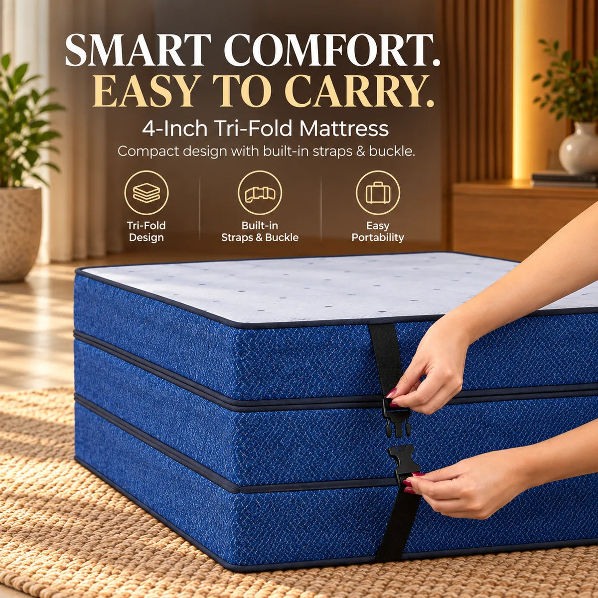 Premium Memory Foam Tri-Fold Mattress