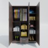wardrobe 3door brown color (2)
