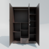 wardrobe 3door brown color (5)