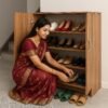 wooden shoe rack with door (3)