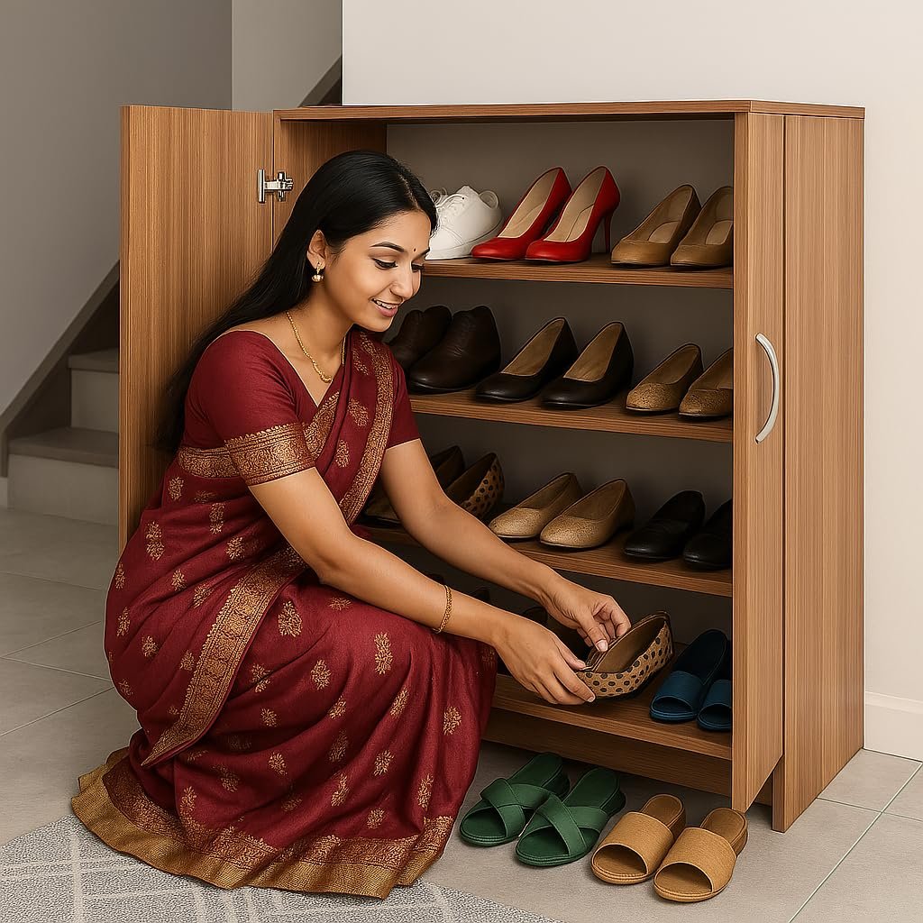 wooden shoe rack with door (3)