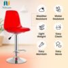 NITYAM Adjustable Bar Stool with Soft Seat Multi-Purpose for Restaurant, Bar, Office, Kitchen, Clinic, Cafeteria, (6)