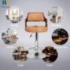 NITYAM Seating Bar Stool Chair for Kitchen Office Home Bar Restaurant Shop Counter, Round Shape Cushion with Backrest, Adjustable Height, Chrome Base, 360° Swivel (5)