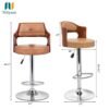 NITYAM Seating Bar Stool Chair for Kitchen Office Home Bar Restaurant Shop Counter, Round Shape Cushion with Backrest, Adjustable Height, Chrome Base, 360° Swivel (6)