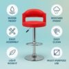 Nityam Bar Stool Chair with Backrest, Red (1)