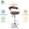 Nityam Height Adjustable Bar Stool Chair for Kitchen, Home, Office, Restaurant, Hote, Brown Faux Leather, Chrome Base, 360° Swivel, (Color-Brown) (2)