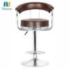 Nityam Height Adjustable Bar Stool Chair for Kitchen, Home, Office, Restaurant, Hote, Brown Faux Leather, Chrome Base, 360° Swivel, (Color-Brown) (3)