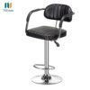 Nityam Height Adjustable Bar Stool Chair with Arms for Home Office Kitchen Counter Shop Bar Restaurant Cafe with Footrest, Black Leather, 360° Swivel, Soft & Comfort Seat (9)