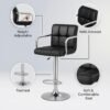 Nityam Modern Height Adjustable Revolving Bar Stool Chair with Arms, 360° Swivel, Black PU Leather, Chrome Base, for Home Office Restaurant Cafe Hotel Shop Counter (Color-Black) (7)