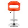 Nityam Modern Revolving Bar Stool Chair for Kitchen Home Office, Cafe Restaurnat Shop Counter, Soft Padded Seat, Chrome Base, Cutout Back Design, Height Adjustable (Color-Orange) (2)