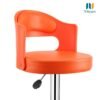 Nityam Modern Revolving Bar Stool Chair for Kitchen Home Office, Cafe Restaurnat Shop Counter, Soft Padded Seat, Chrome Base, Cutout Back Design, Height Adjustable (Color-Orange) (6)