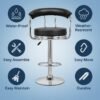 bar stool black round adjustable (3)