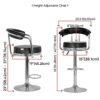 bar stool black round adjustable (5)