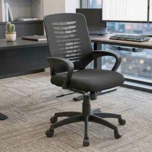 Nityam Premium Study Chair |Meeting Chair| Office Chair for Home Work with Wheels and Back Support, Adjustable Height Armrest Multipurpose Ergonomic (Color-Black)